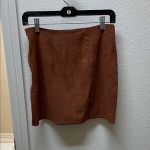 Elegant Brown Suede Skirt Cupshe